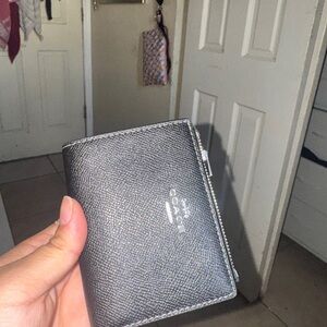 Coach Black Textured Leather Card Holder